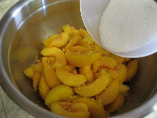 All Peach Coconut Almond Crumb Pie